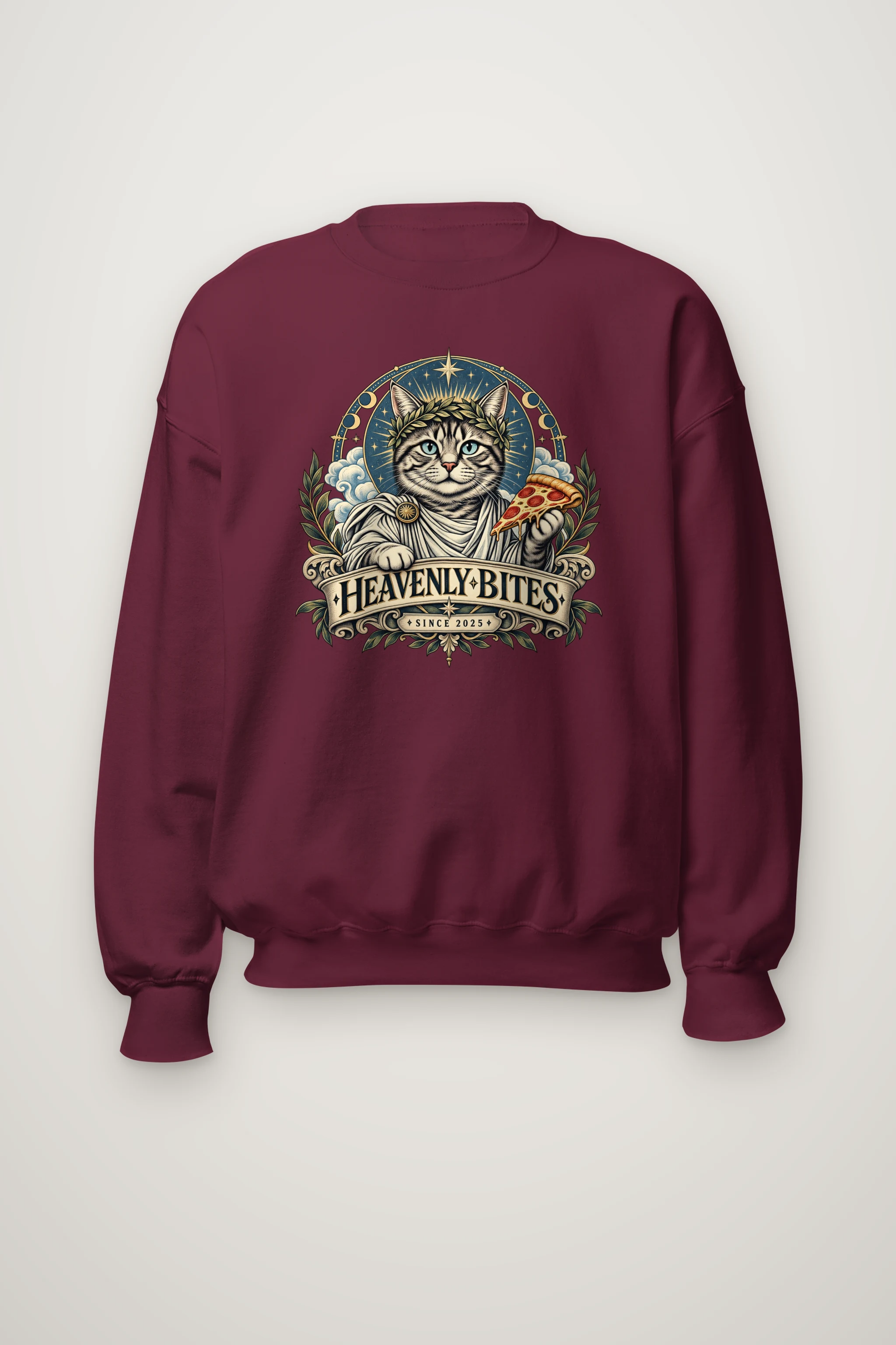 "Heavenly Bites Cat" Heavy Blend Unisex Crewneck Sweatshirt