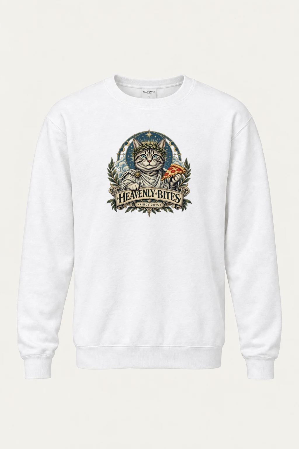 "Heavenly Bites Cat" Heavy Blend Unisex Crewneck Sweatshirt | Gildan 18000