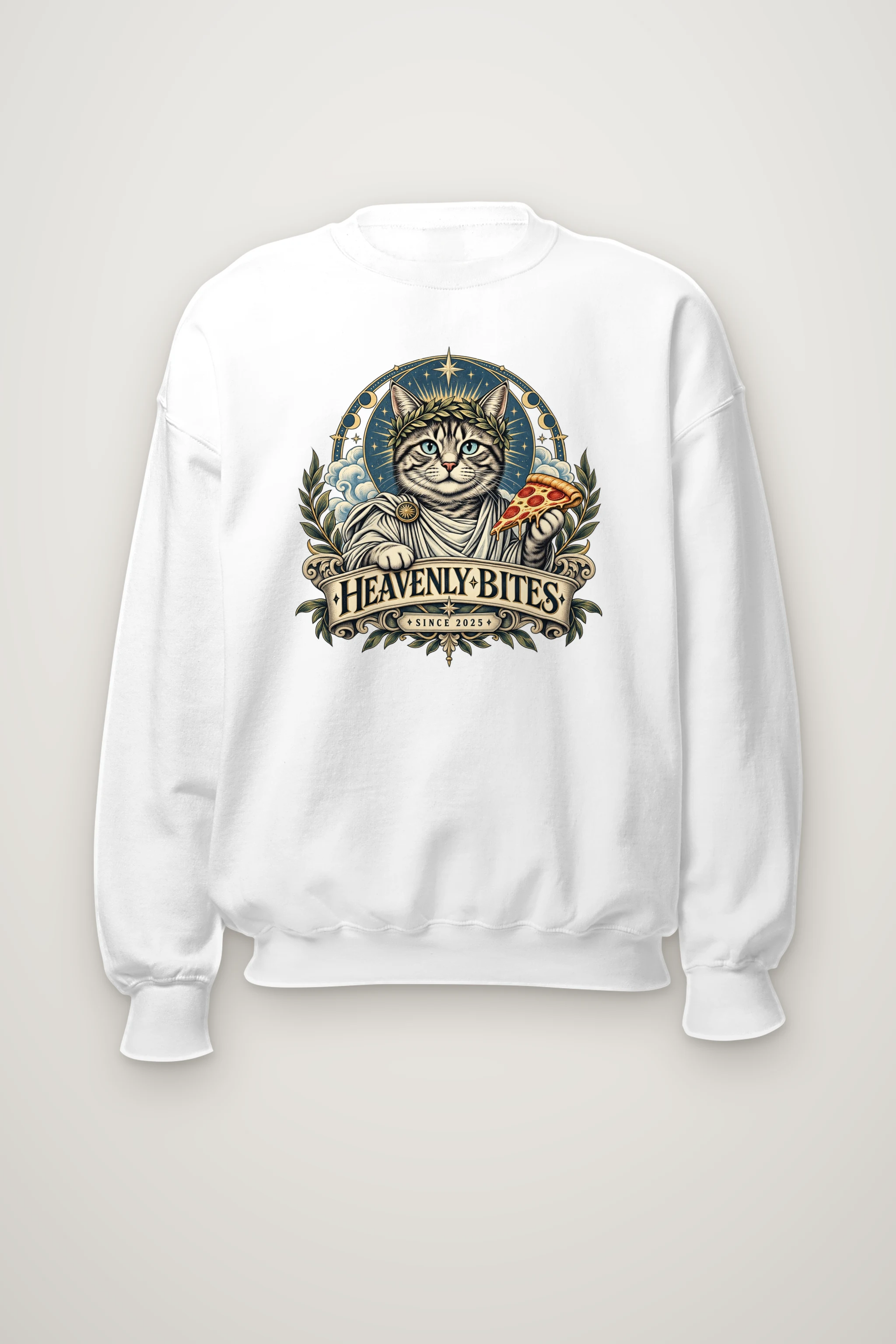 "Heavenly Bites Cat" Heavy Blend Unisex Crewneck Sweatshirt