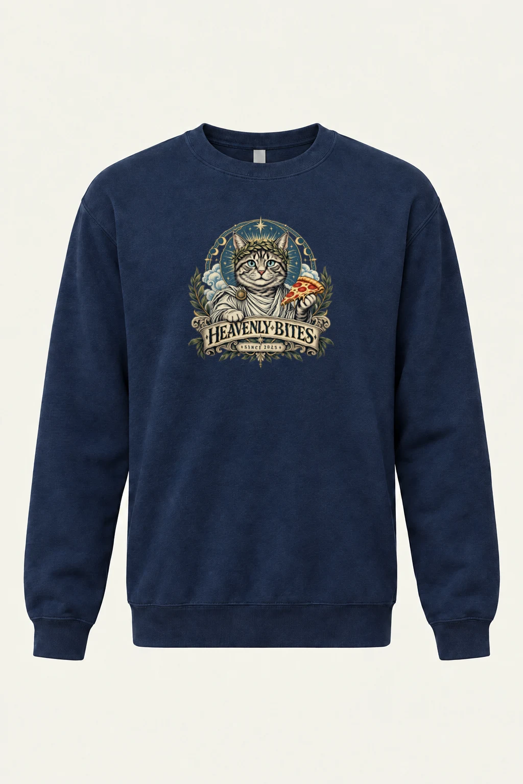 "Heavenly Bites Cat" Heavy Blend Unisex Crewneck Sweatshirt | Gildan 18000