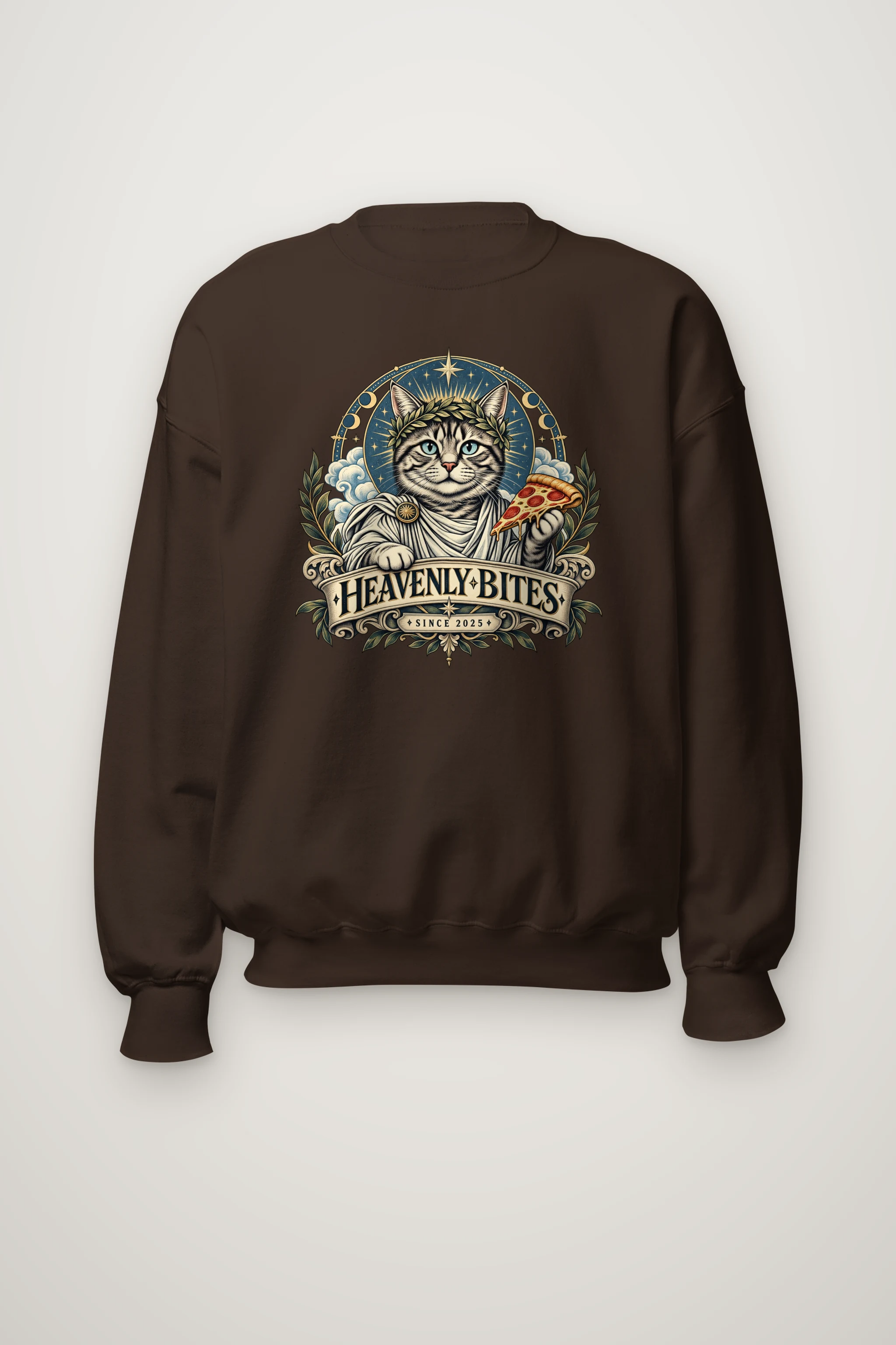 "Heavenly Bites Cat" Heavy Blend Unisex Crewneck Sweatshirt