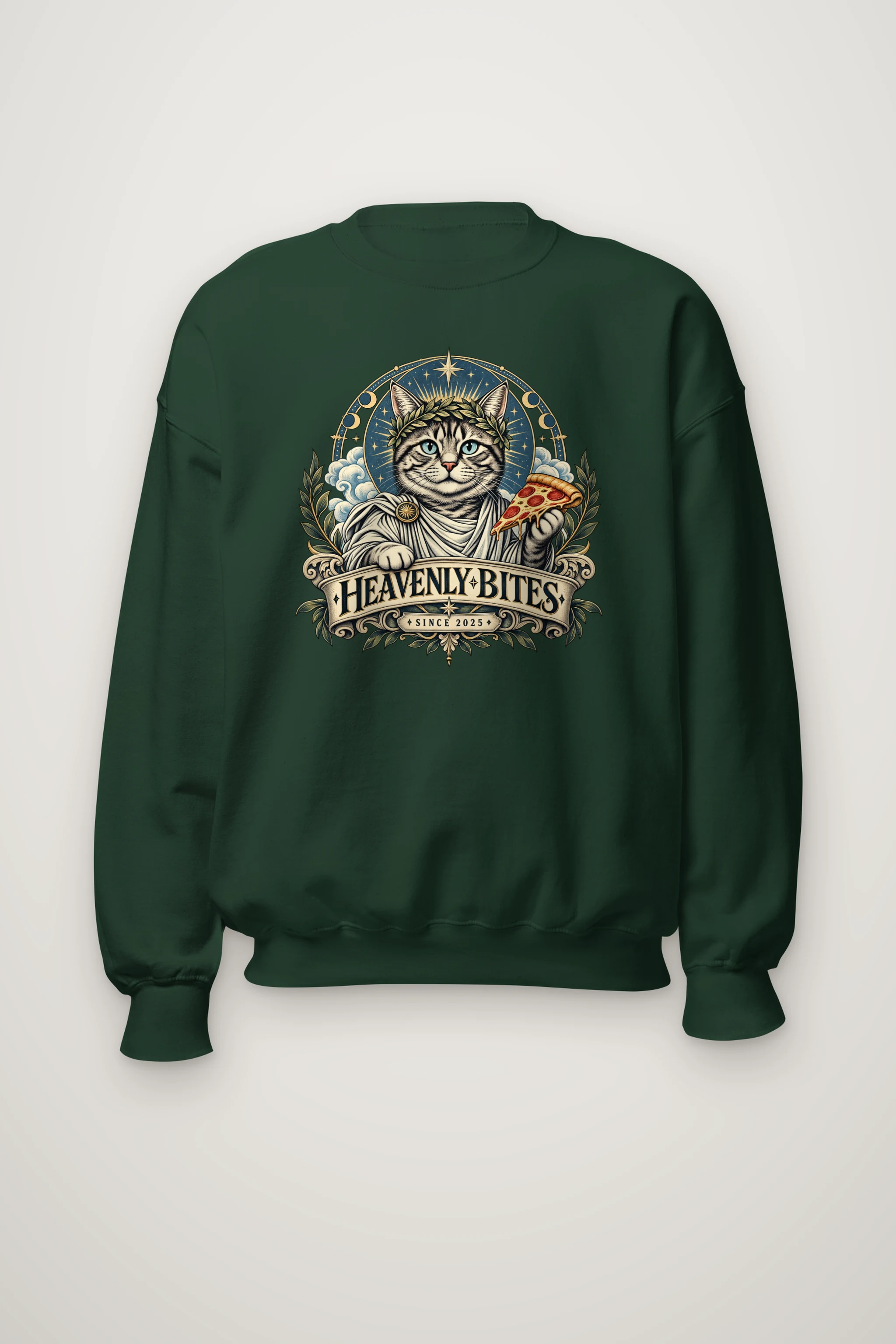 "Heavenly Bites Cat" Heavy Blend Unisex Crewneck Sweatshirt