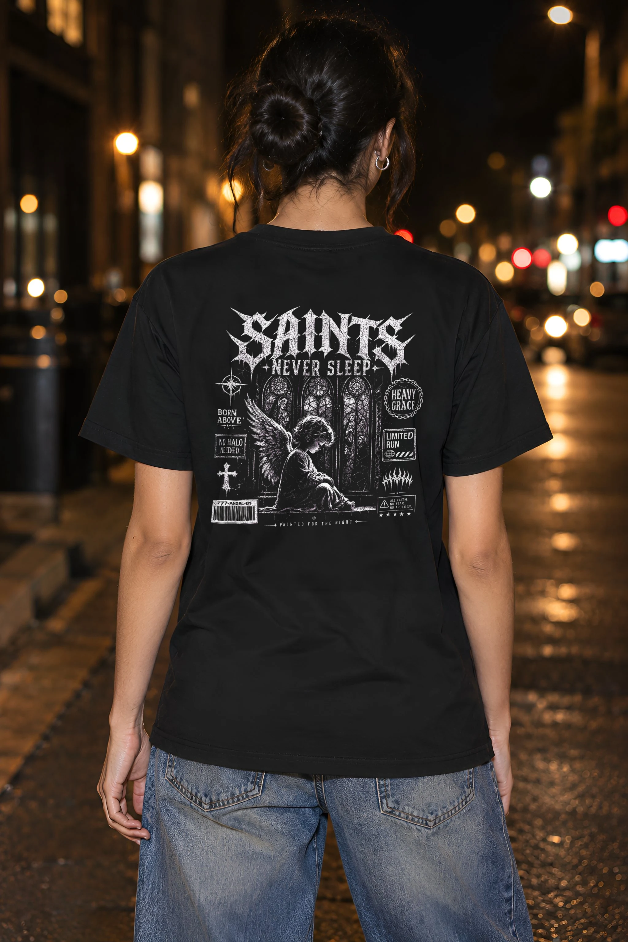 "Heavy Grace" Heavyweight Unisex Crewneck T-shirt