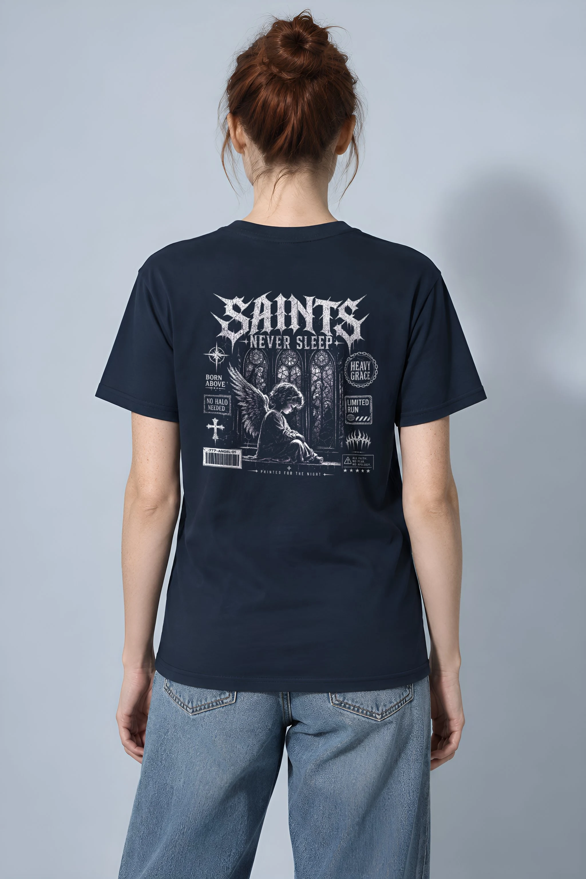 "Heavy Grace" Heavyweight Unisex Crewneck T-shirt