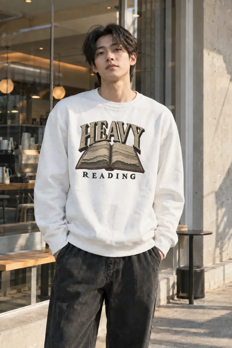 "Heavy Reading" Heavy Blend Unisex Crewneck Sweatshirt | Gildan 18000
