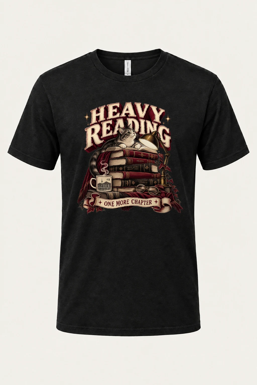 "Heavy Reading" Heavyweight Unisex Crewneck T-shirt | Gildan 5000