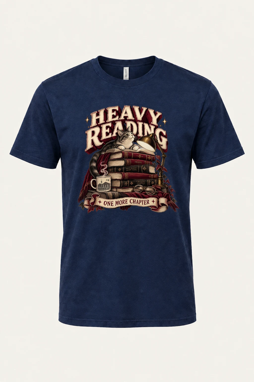 "Heavy Reading" Heavyweight Unisex Crewneck T-shirt | Gildan 5000