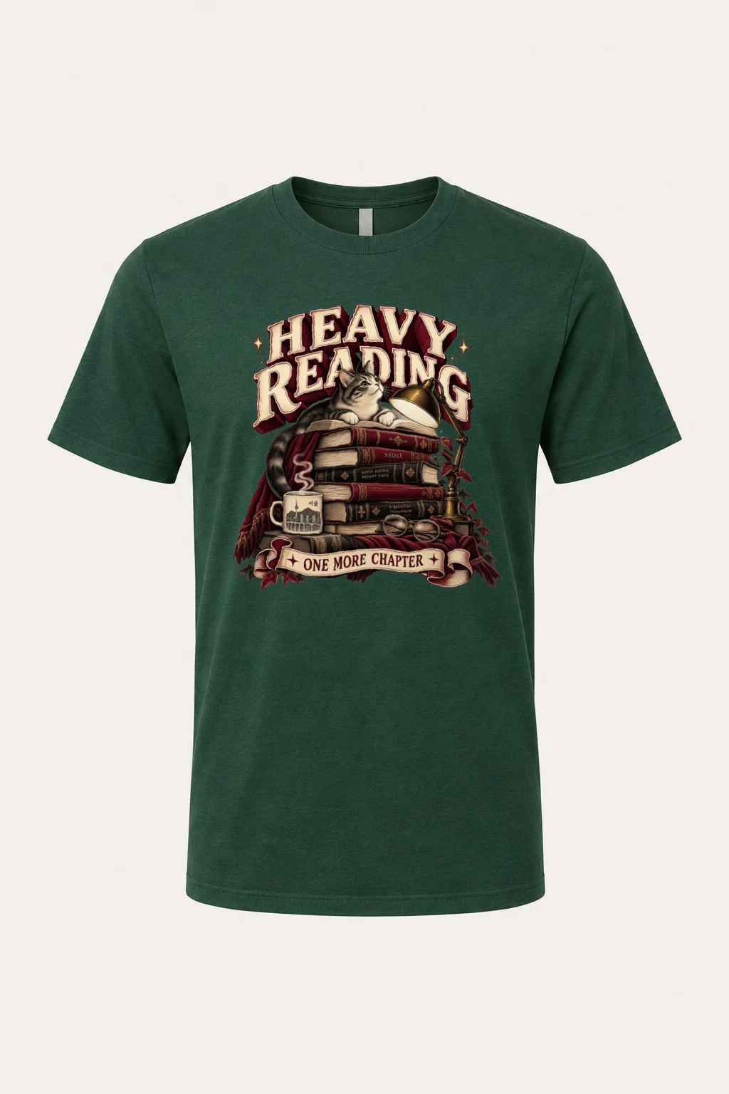 "Heavy Reading" Heavyweight Unisex Crewneck T-shirt | Gildan 5000