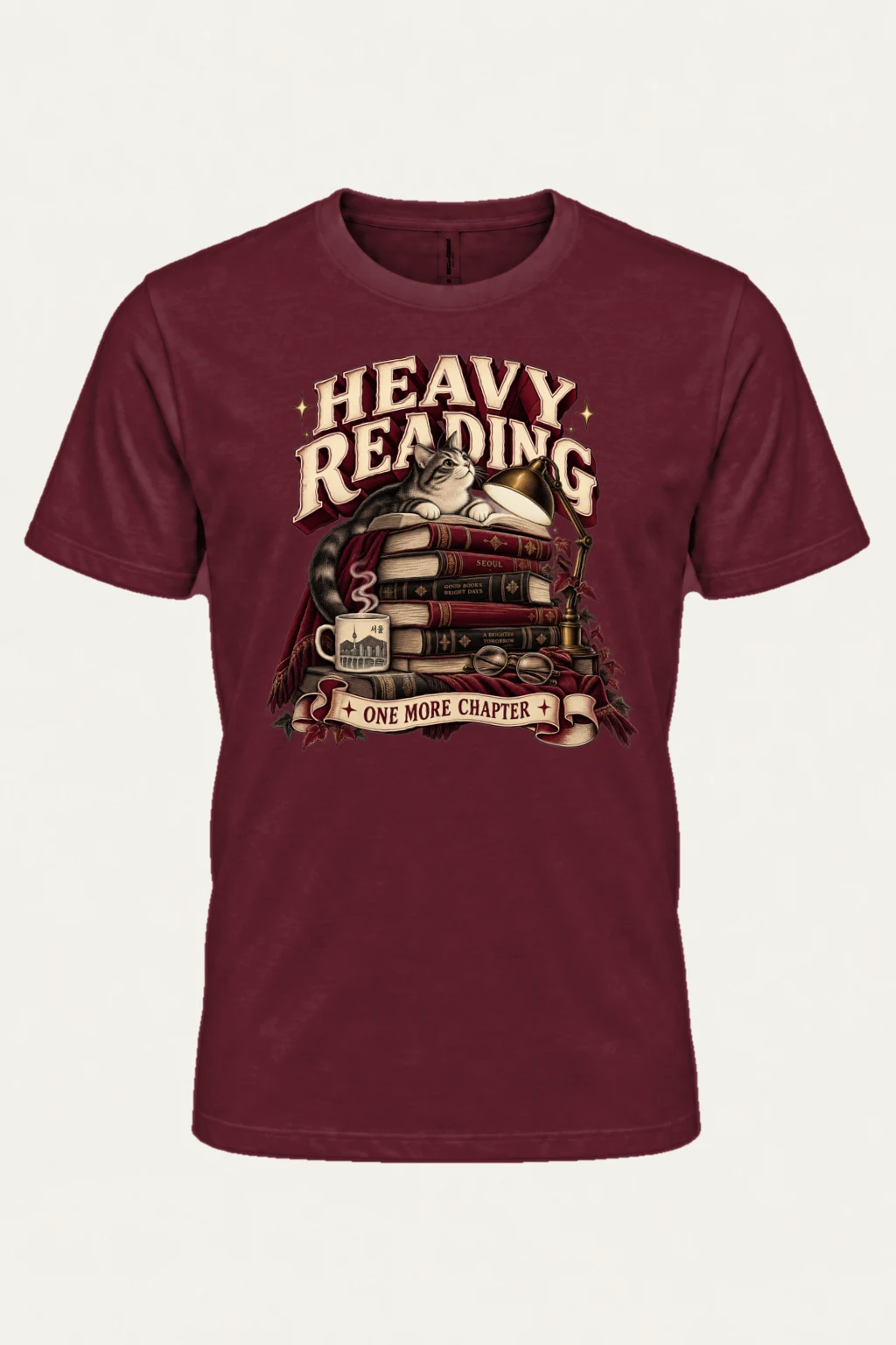 "Heavy Reading" Heavyweight Unisex Crewneck T-shirt | Gildan 5000
