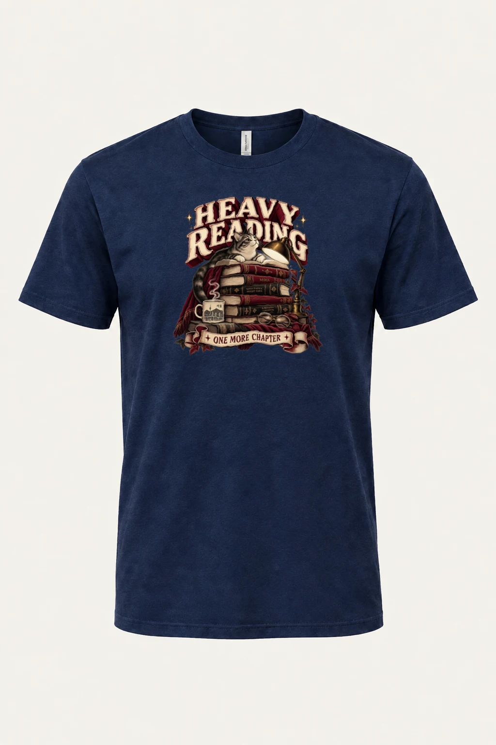 "Heavy Reading" Heavyweight Unisex Crewneck T-shirt | Gildan 5000