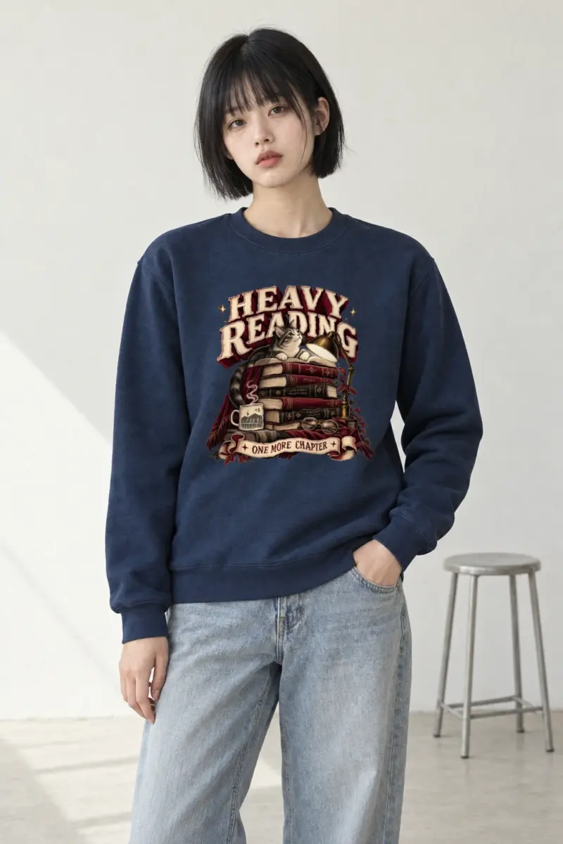 "Heavy Reading Seoul" Heavy Blend Unisex Crewneck Sweatshirt | Gildan 18000