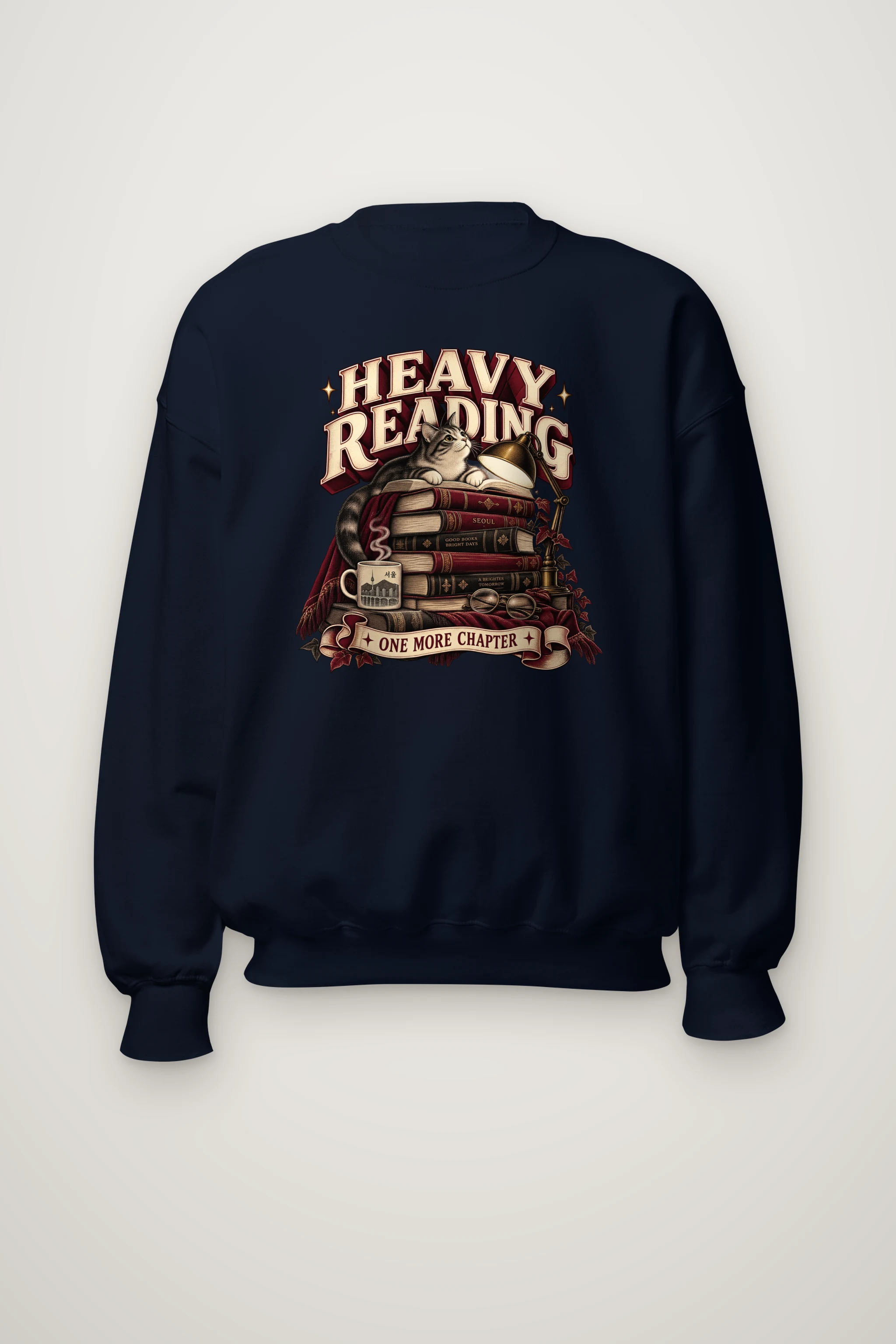 "Heavy Reading Seoul" Heavy Blend Unisex Crewneck Sweatshirt