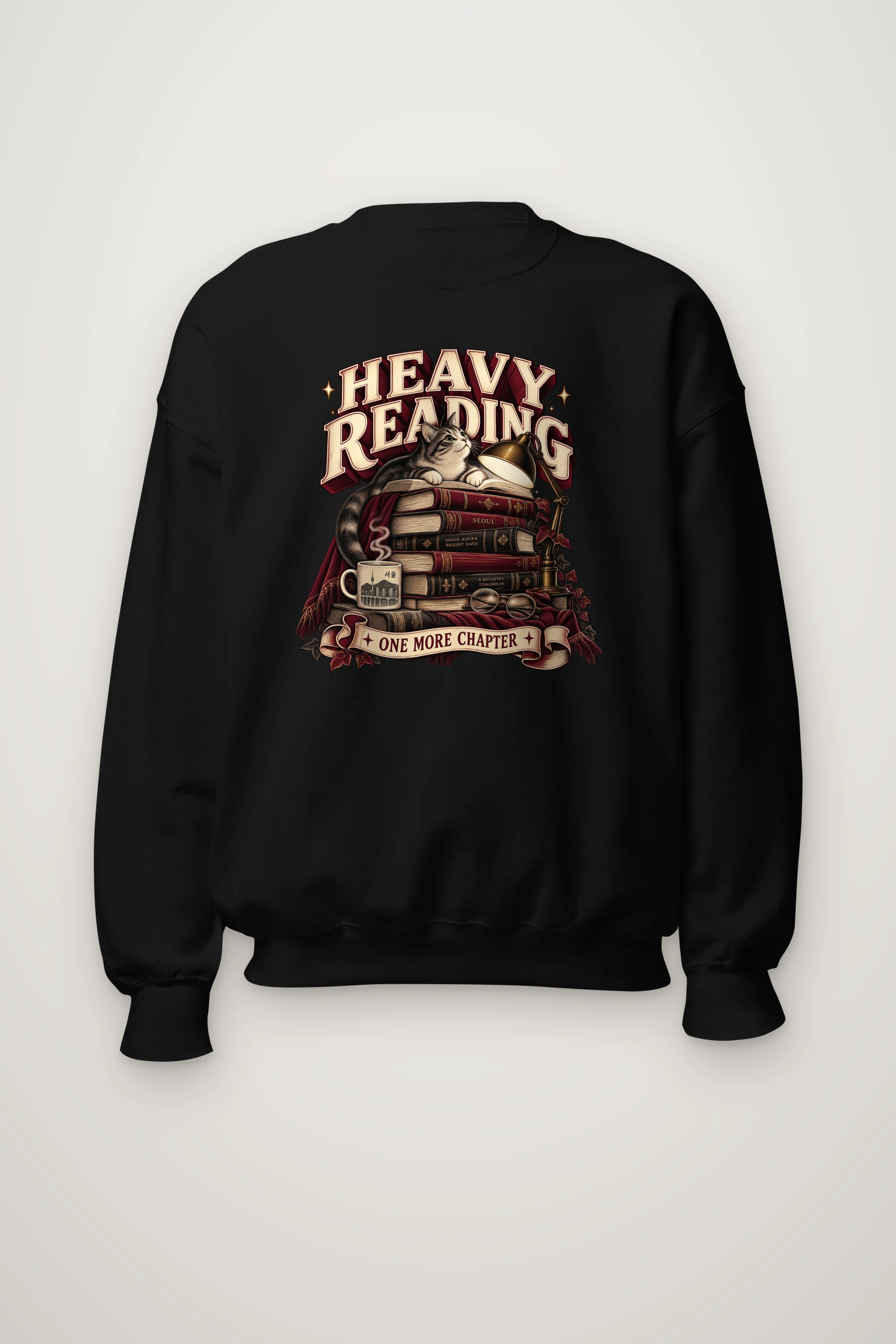 "Heavy Reading Seoul" Heavy Blend Unisex Crewneck Sweatshirt