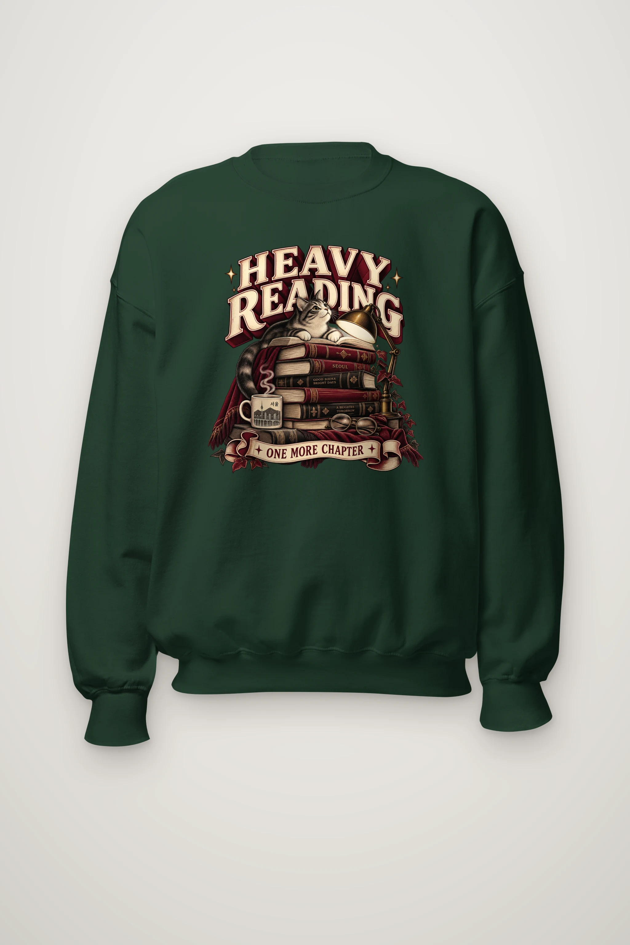 "Heavy Reading Seoul" Heavy Blend Unisex Crewneck Sweatshirt