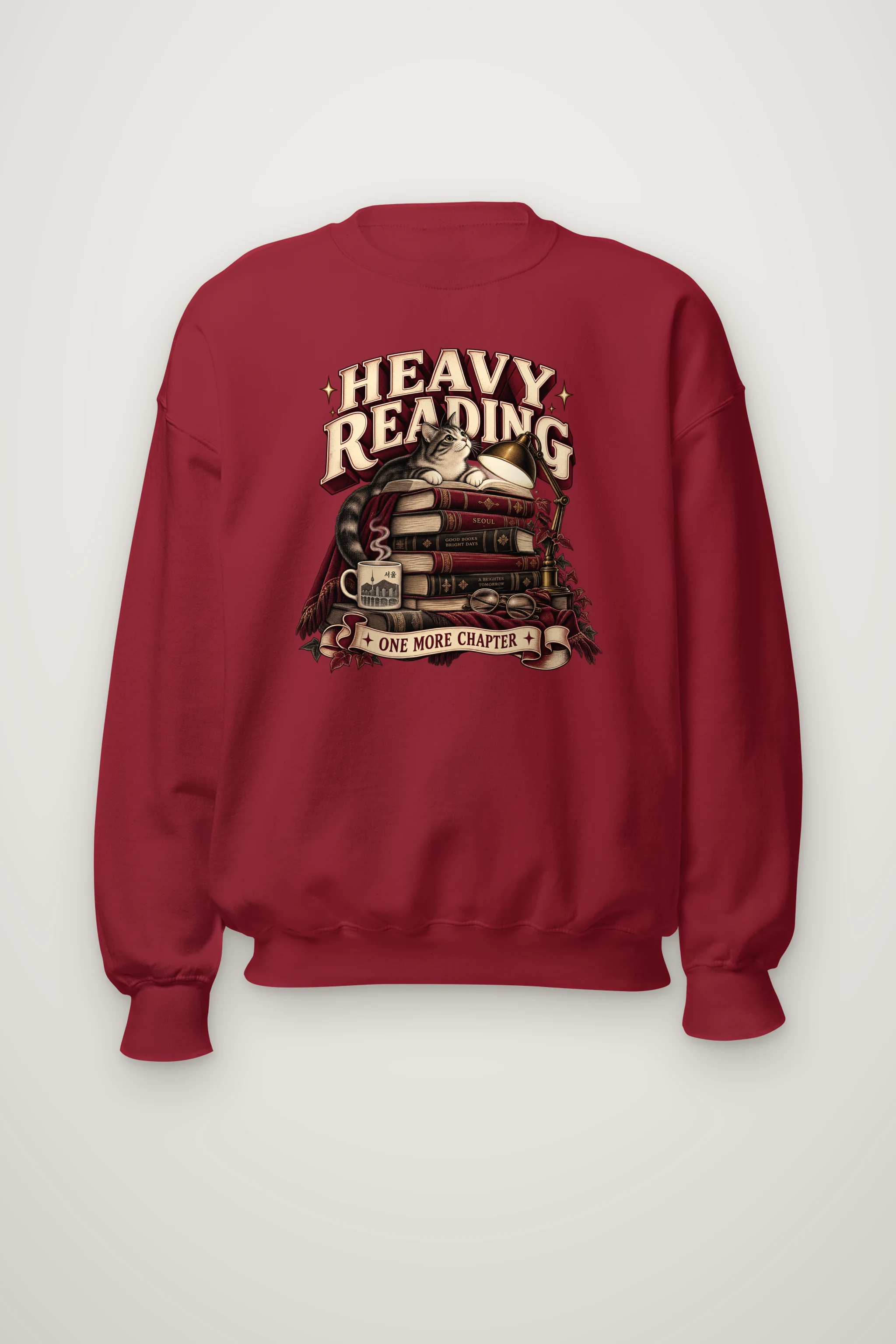"Heavy Reading Seoul" Heavy Blend Unisex Crewneck Sweatshirt