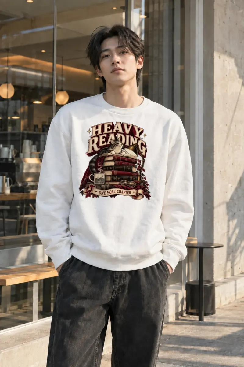 "Heavy Reading Seoul" Heavy Blend Unisex Crewneck Sweatshirt | Gildan 18000