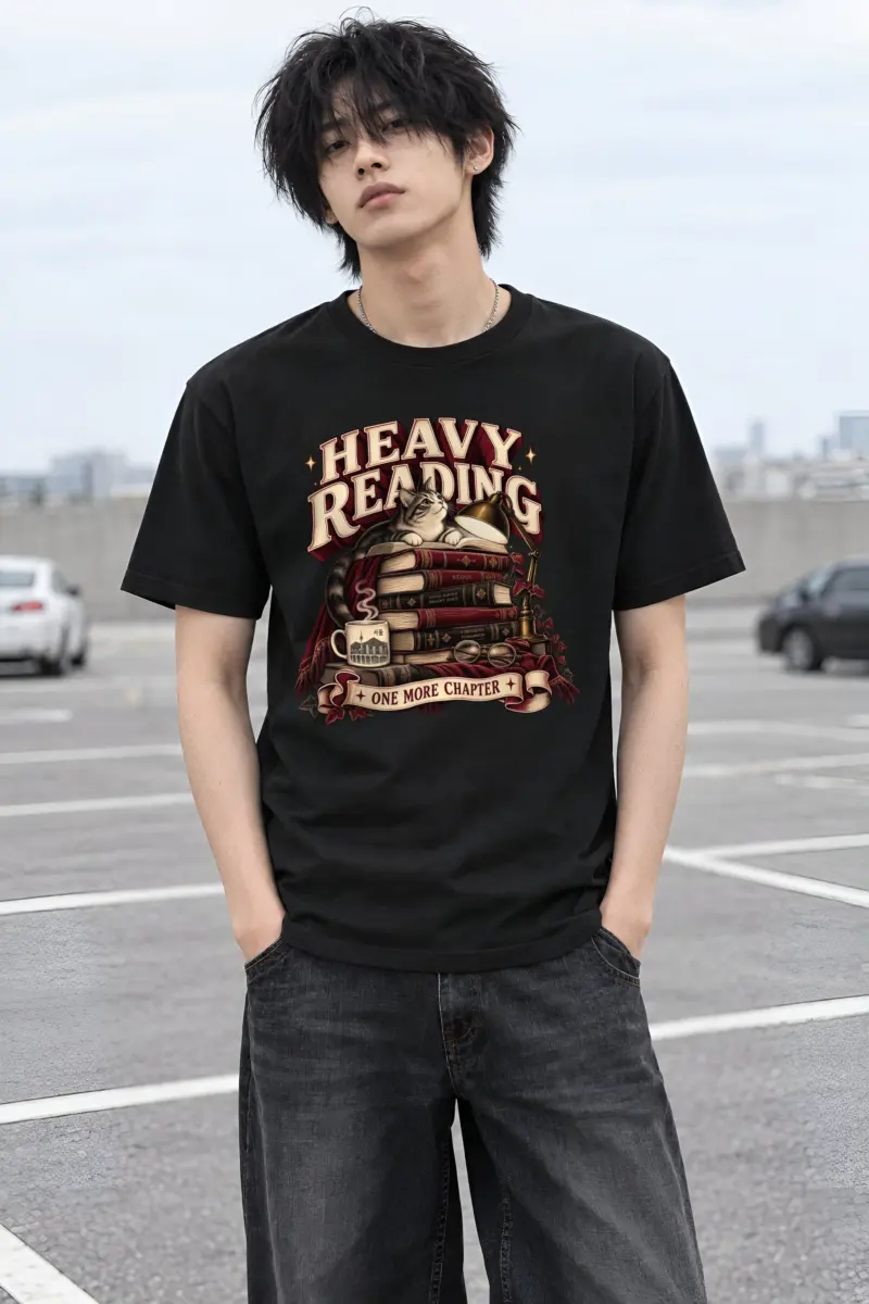 "Heavy Reading Seoul" Heavyweight Unisex Crewneck T-shirt