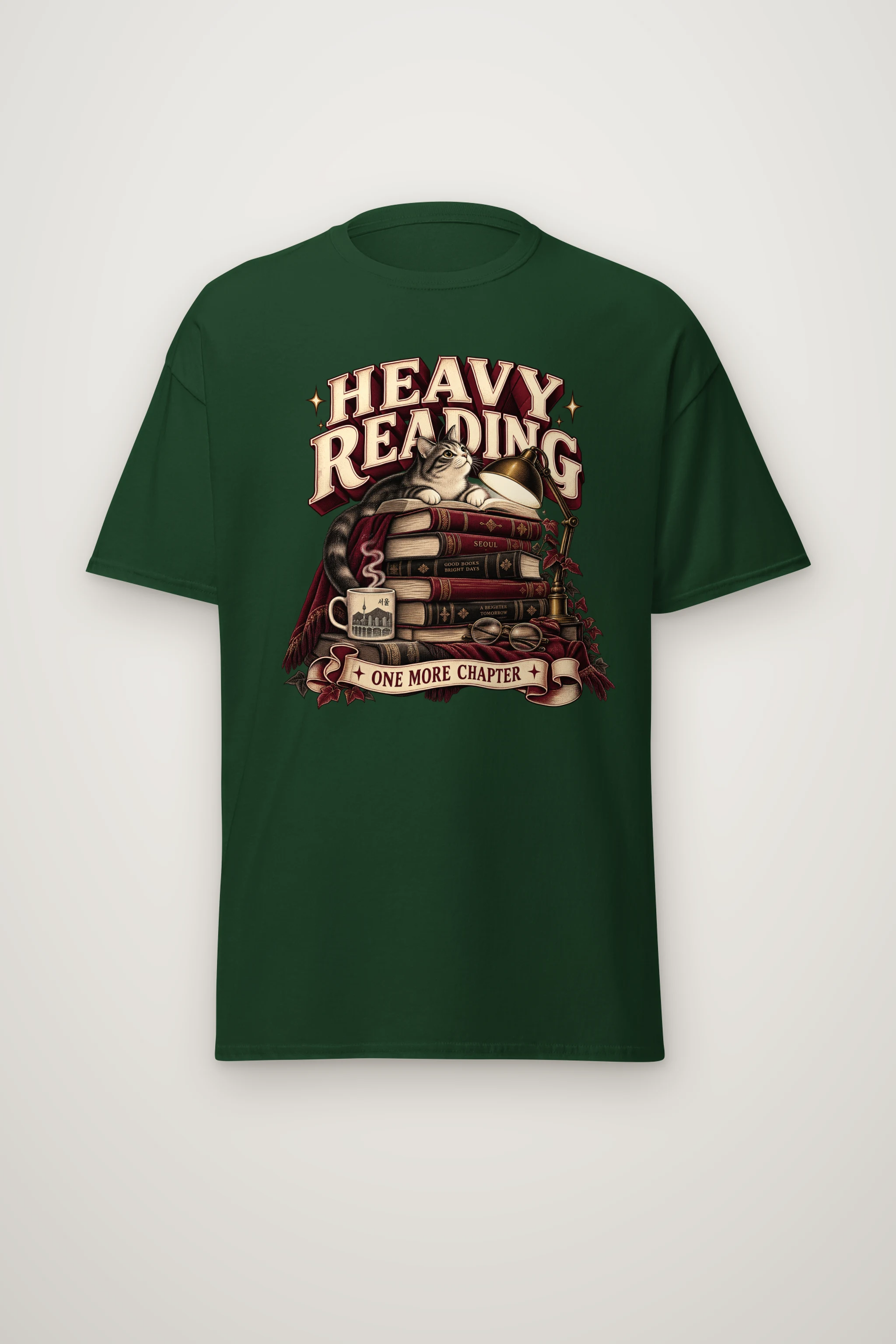 "Heavy Reading Seoul" Heavyweight Unisex Crewneck T-shirt