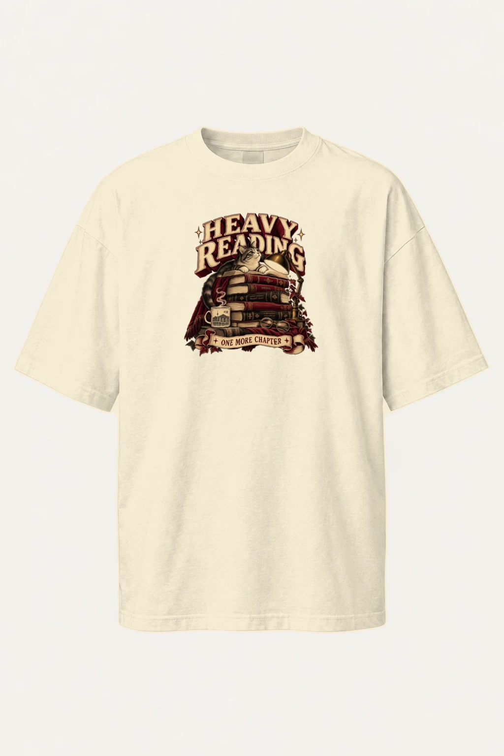 "Heavy Reading Seoul" Men's Oversized Heavyweight Crewneck T-Shirt | Shaka Wear SHMHSS