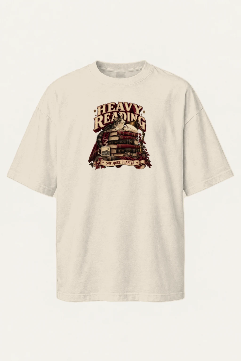 "Heavy Reading Seoul" Men's Oversized Heavyweight Crewneck T-Shirt | Shaka Wear SHMHSS