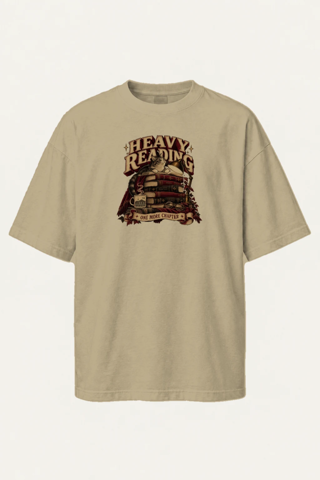 "Heavy Reading Seoul" Men's Oversized Heavyweight Crewneck T-Shirt | Shaka Wear SHMHSS