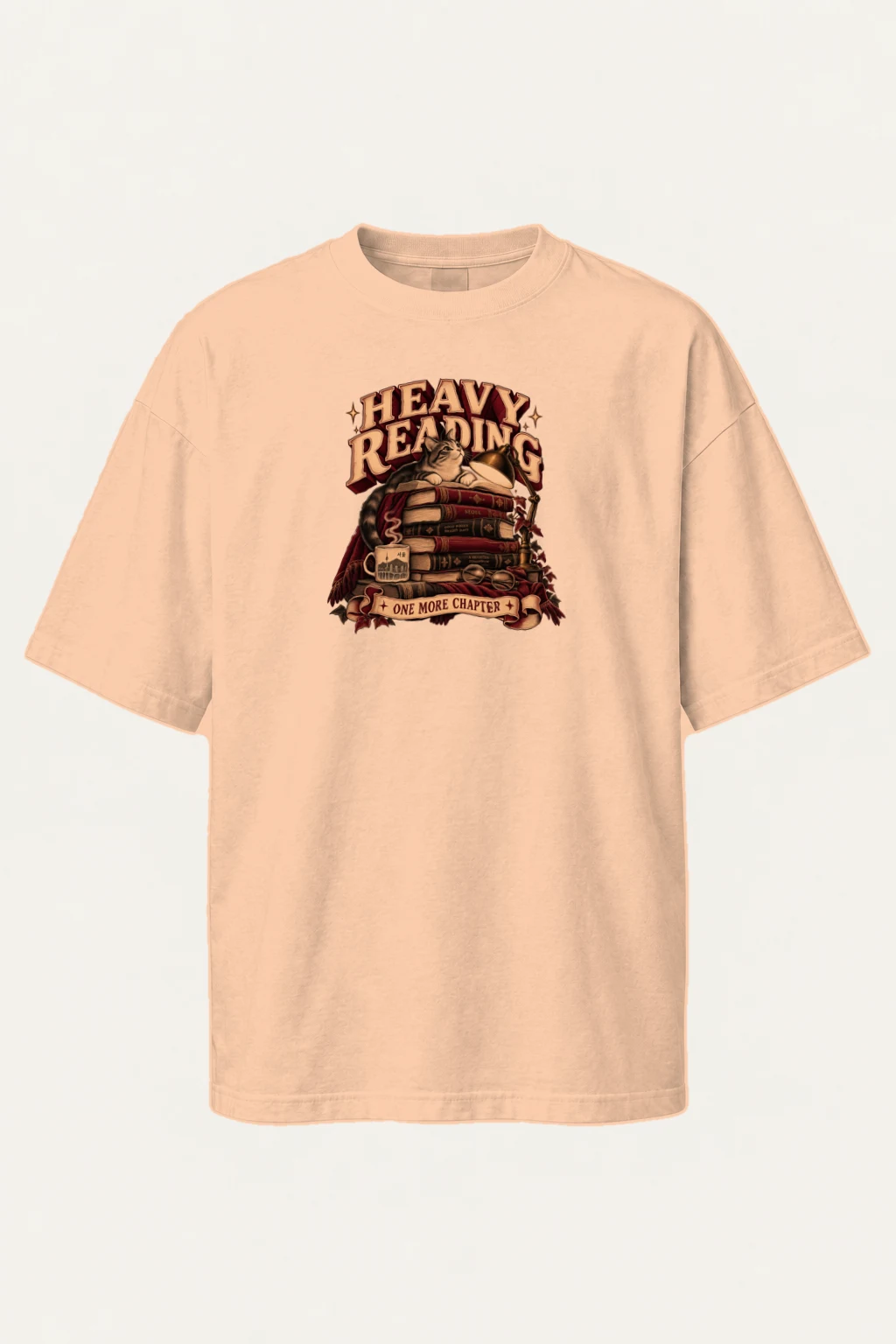 "Heavy Reading Seoul" Men's Oversized Heavyweight Crewneck T-Shirt | Shaka Wear SHMHSS