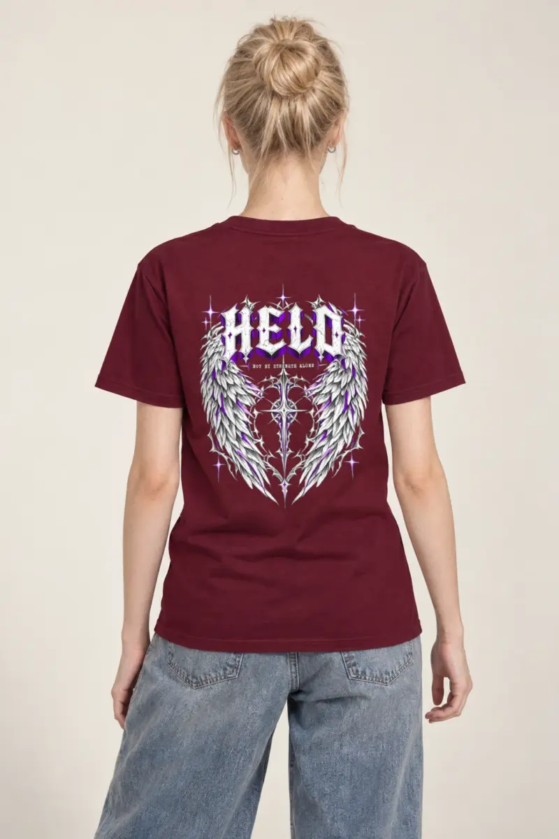 "Held Not By Strength Alone" Heavyweight Unisex Crewneck T-shirt