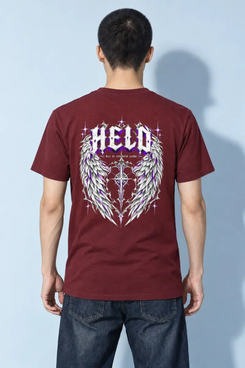 "Held Not By Strength Alone" Heavyweight Unisex Crewneck T-shirt | Gildan 5000