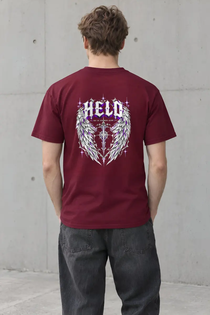 "Held Not By Strength Alone" Heavyweight Unisex Crewneck T-shirt
