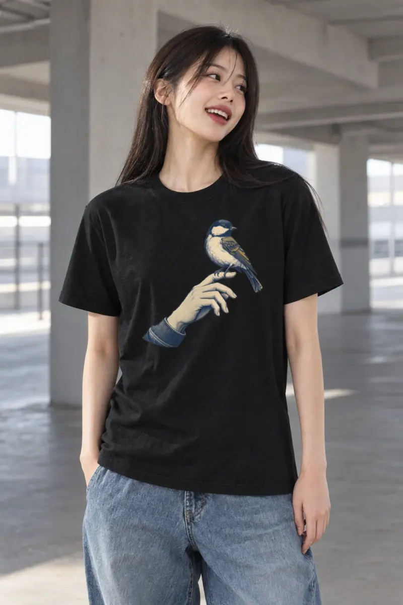 "Held Songbird" Heavyweight Unisex Crewneck T-shirt