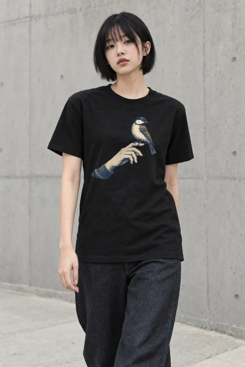 "Held Songbird" Heavyweight Unisex Crewneck T-shirt | Gildan 5000