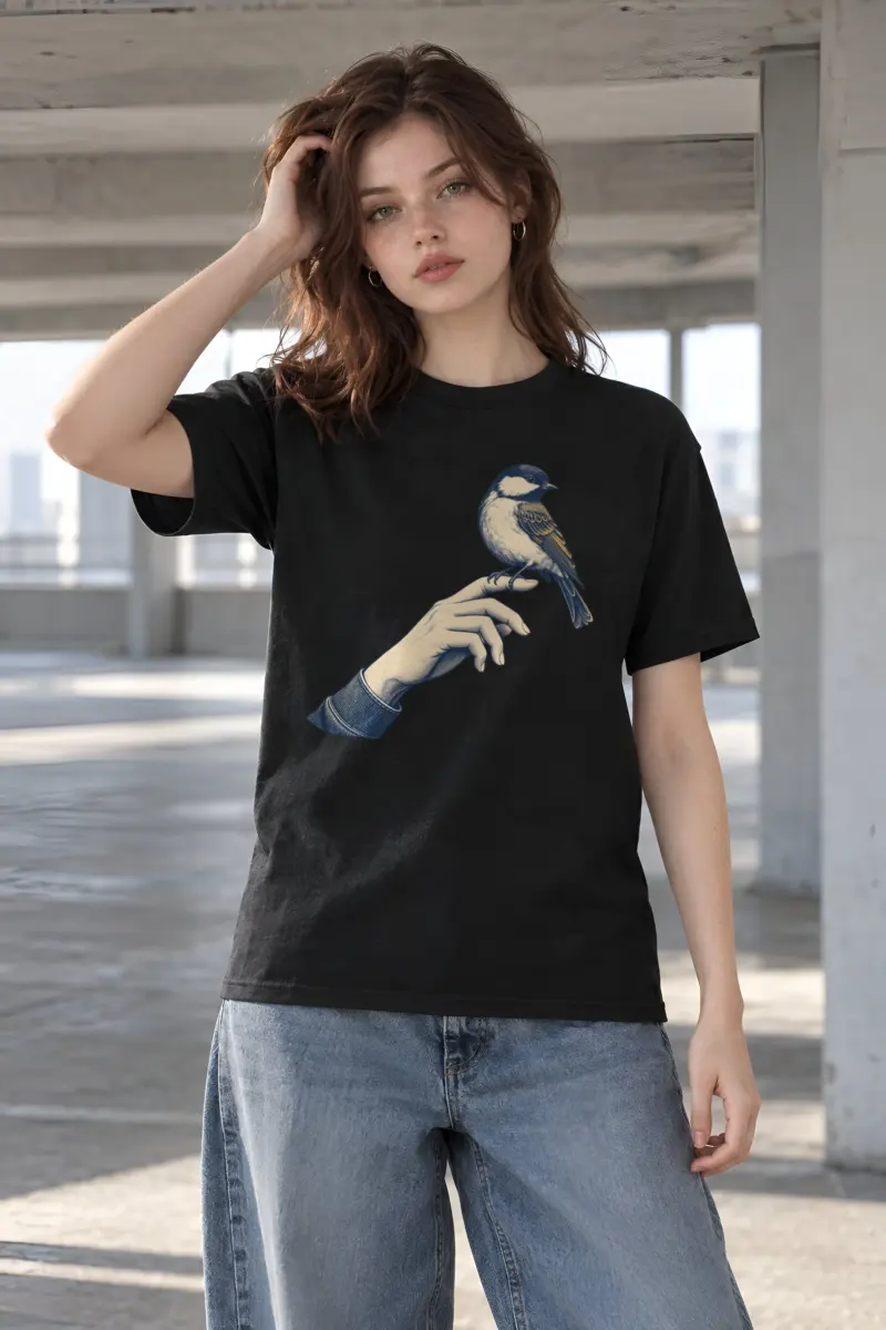 "Held Songbird" Heavyweight Unisex Crewneck T-shirt