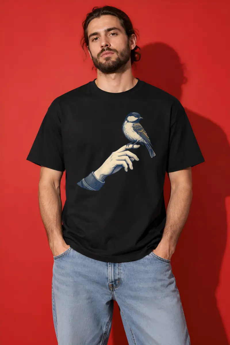 "Held Songbird" Heavyweight Unisex Crewneck T-shirt