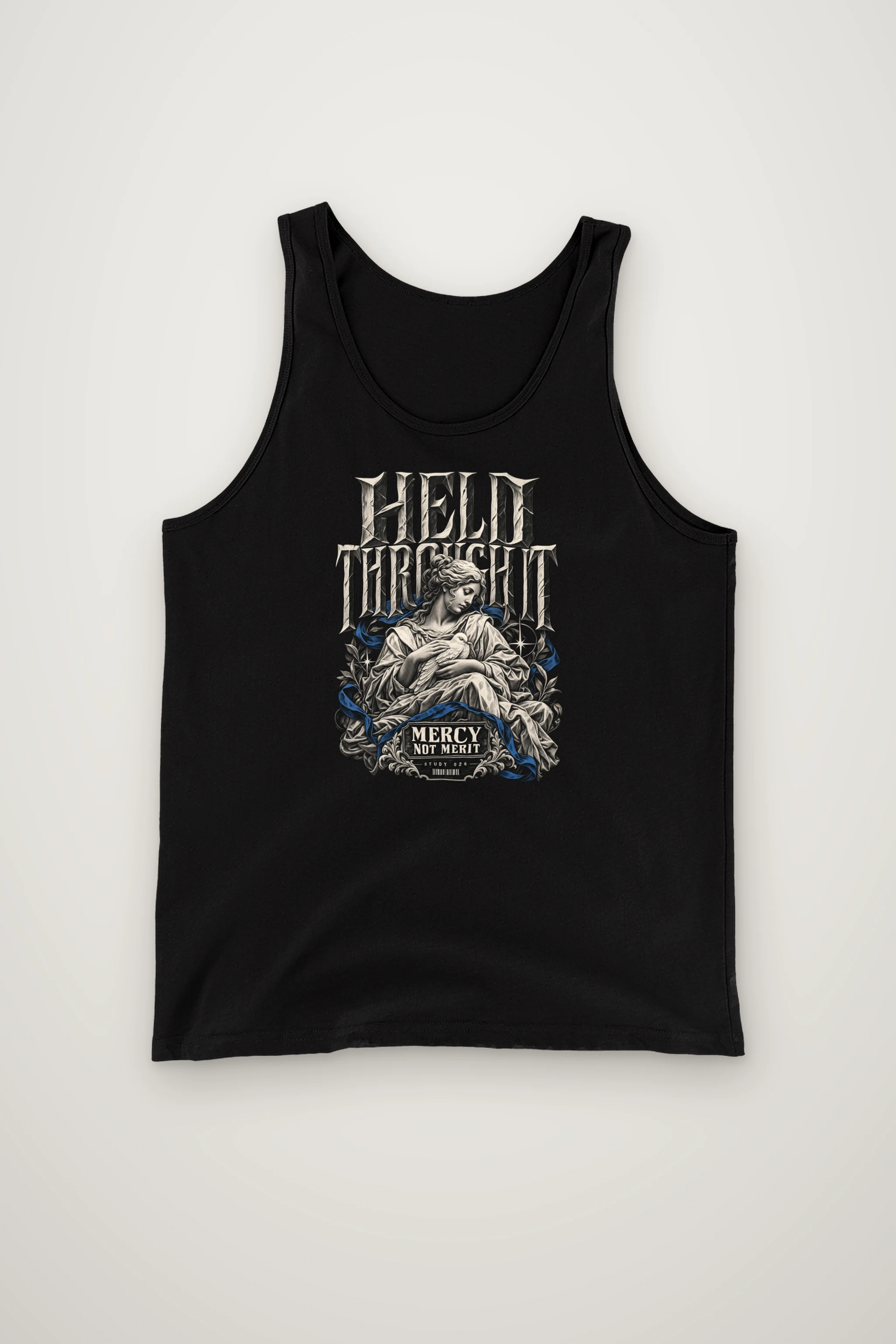 "Held Through Mercy Not Merit" Unisex Jersey Tank