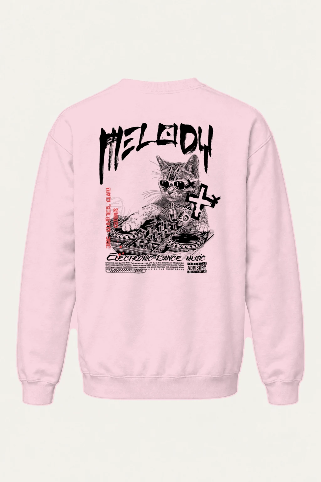 "Hell DJ Cat" Heavy Blend Unisex Crewneck Sweatshirt | Gildan 18000
