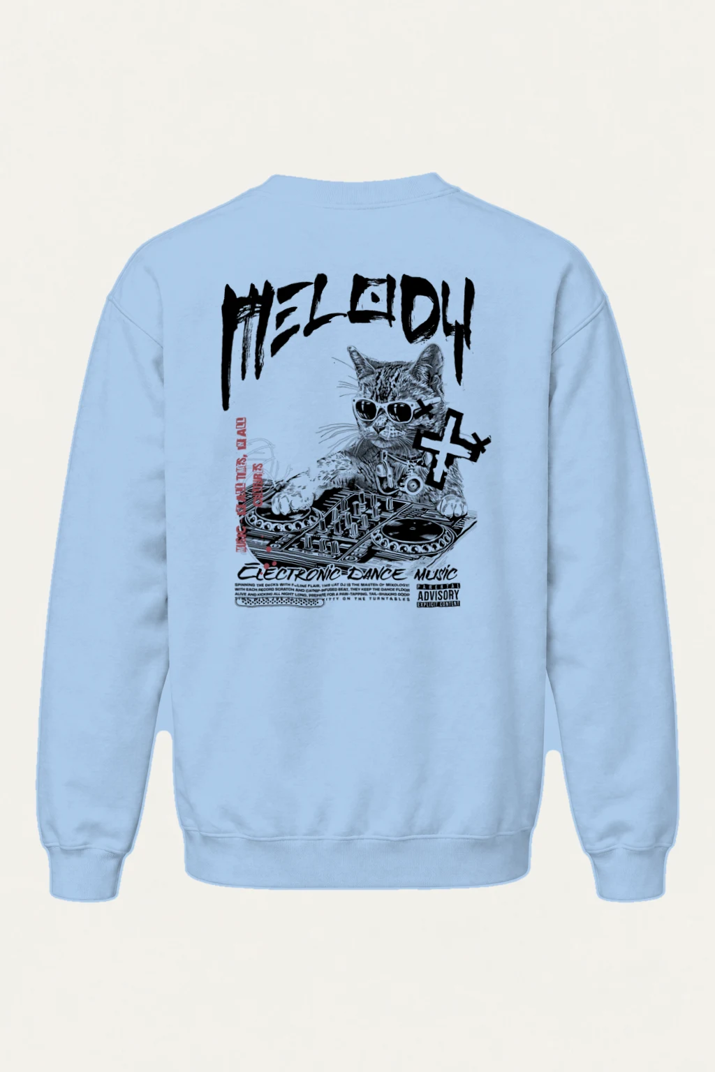 "Hell DJ Cat" Heavy Blend Unisex Crewneck Sweatshirt | Gildan 18000