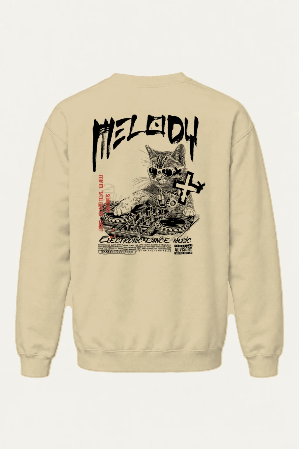 "Hell DJ Cat" Heavy Blend Unisex Crewneck Sweatshirt | Gildan 18000