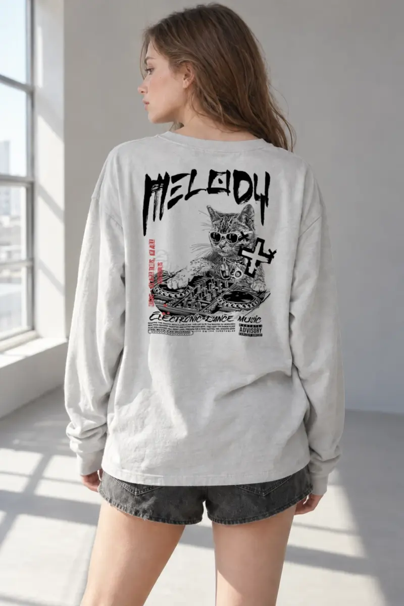 "Hell DJ Cat" Unisex Longsleeve T-shirt | Gildan 2400