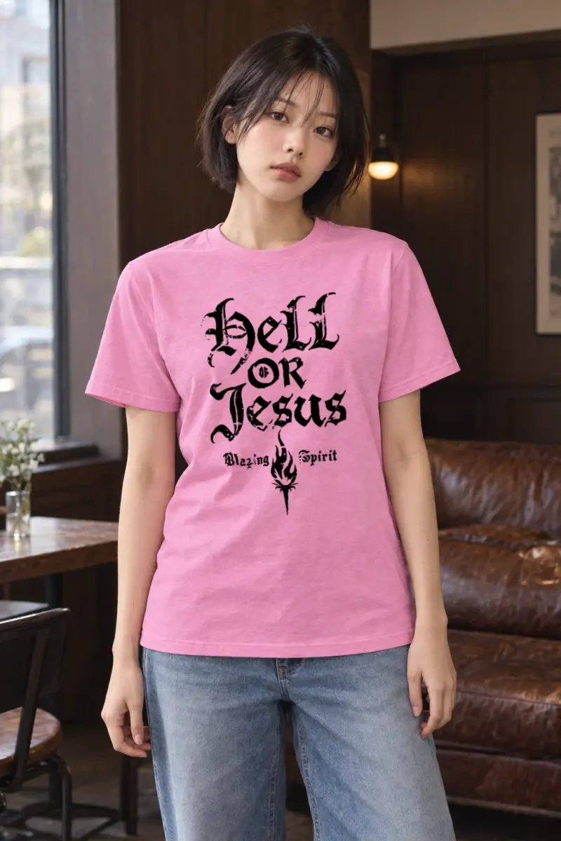 "Hell Or Jesus" Heavyweight Unisex Crewneck T-shirt | Gildan 5000