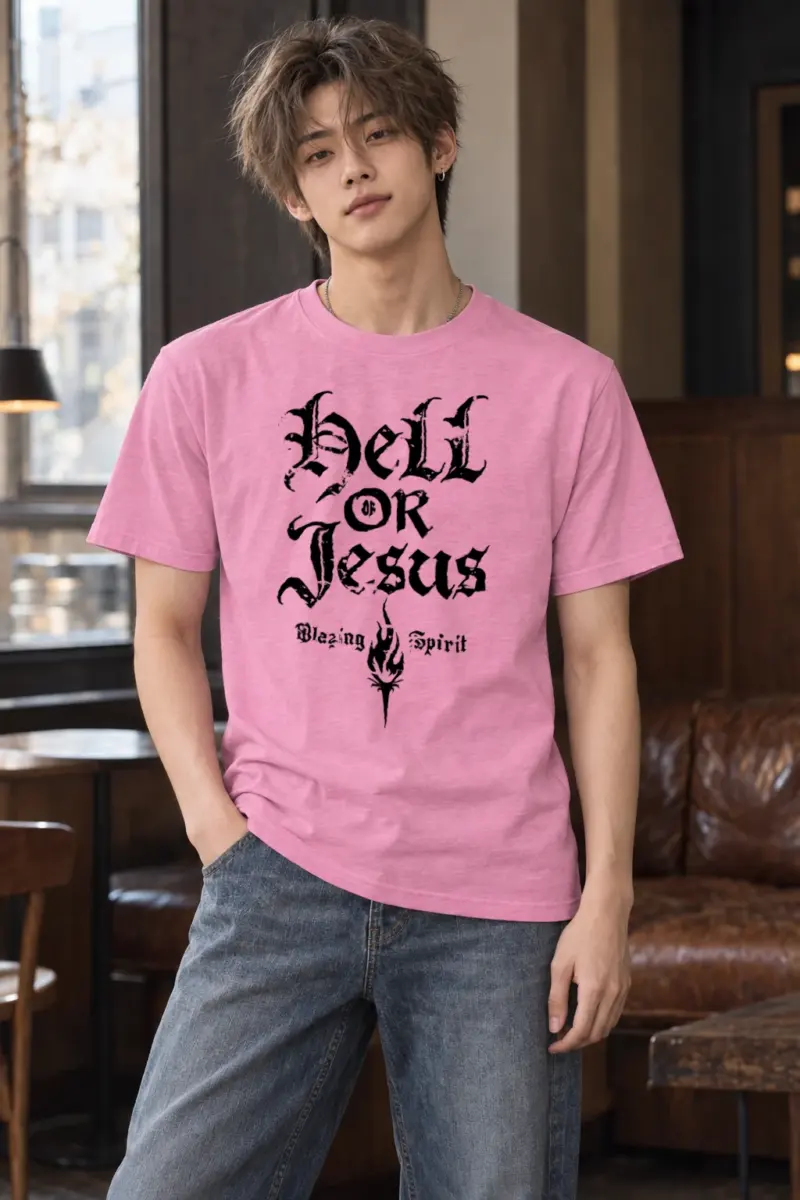 "Hell Or Jesus" Heavyweight Unisex Crewneck T-shirt