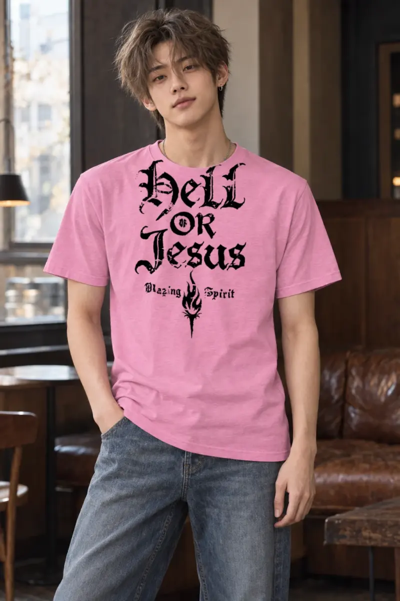 "Hell Or Jesus" Heavyweight Unisex Crewneck T-shirt