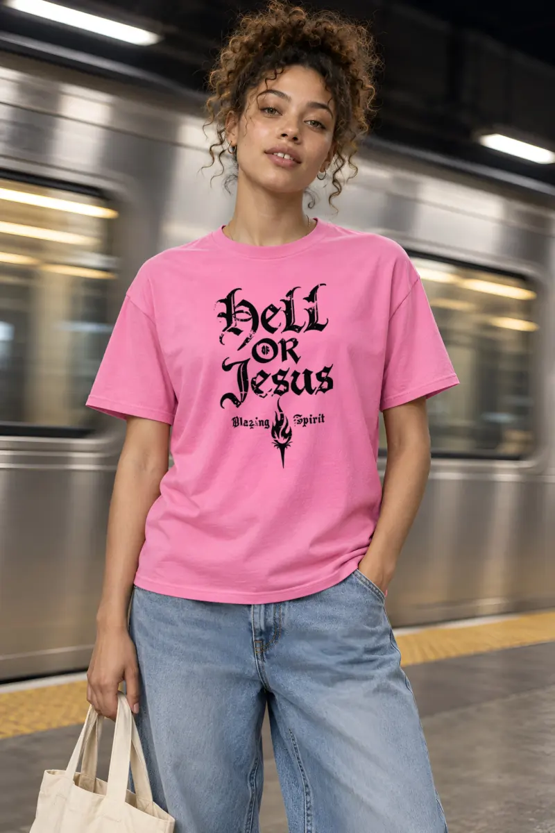 "Hell Or Jesus" Heavyweight Unisex Crewneck T-shirt
