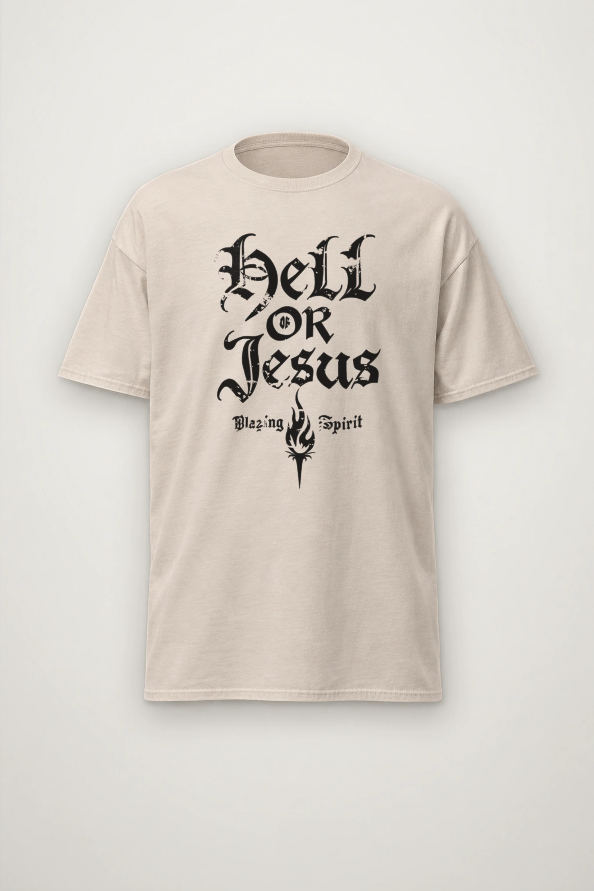 "Hell Or Jesus" Heavyweight Unisex Crewneck T-shirt
