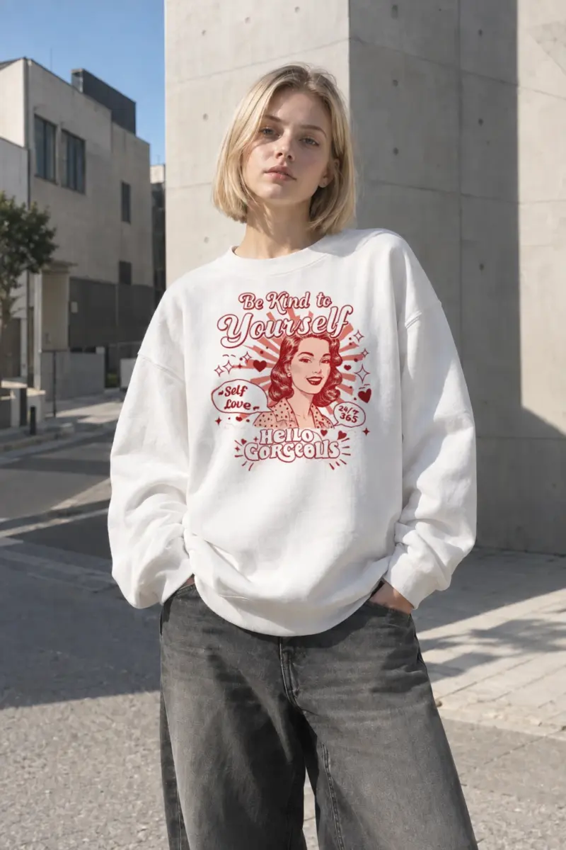 "Hello Gorgeous" Heavy Blend Unisex Crewneck Sweatshirt | Gildan 18000