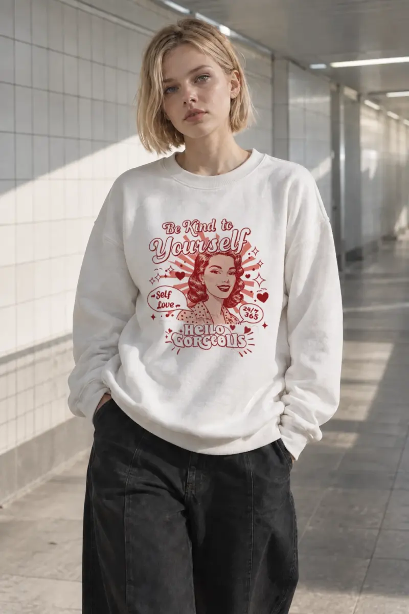 "Hello Gorgeous" Heavy Blend Unisex Crewneck Sweatshirt | Gildan 18000