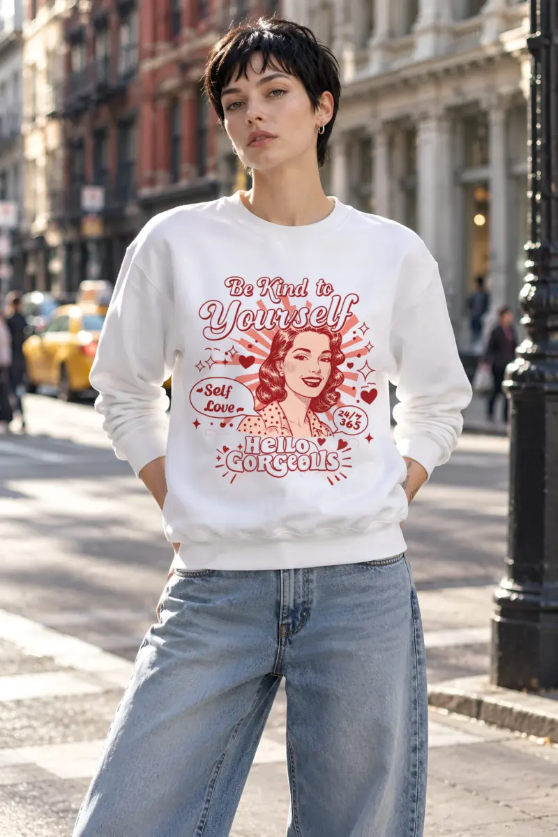 "Hello Gorgeous" Heavy Blend Unisex Crewneck Sweatshirt