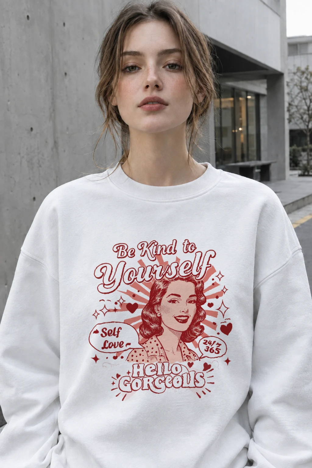 "Hello Gorgeous" Heavy Blend Unisex Crewneck Sweatshirt | Gildan 18000