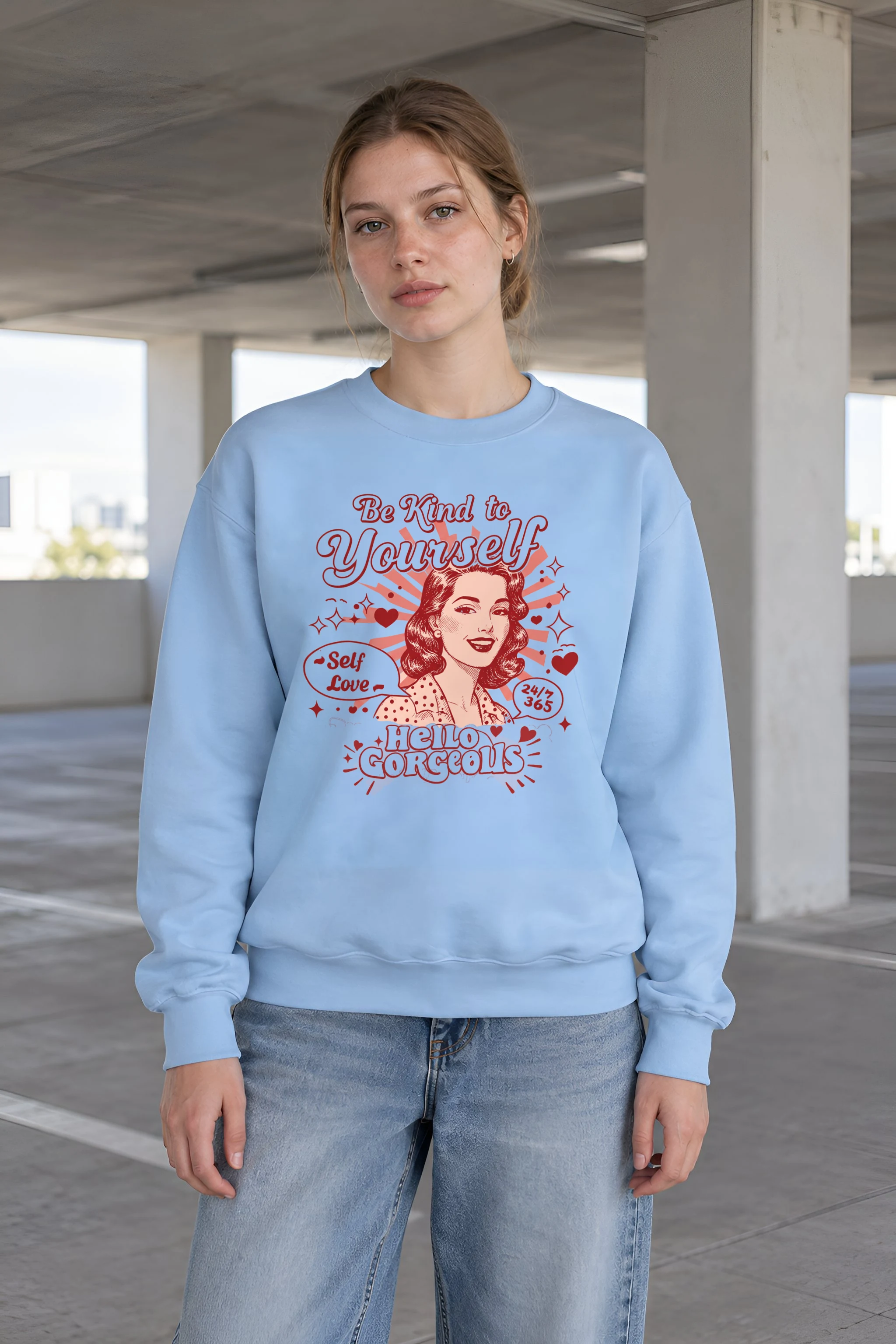 "Hello Gorgeous" 1 Crewneck Sweatshirt