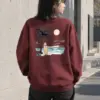 "Hello Sunset California" Heavy Blend Unisex Crewneck Sweatshirt | Gildan 18000