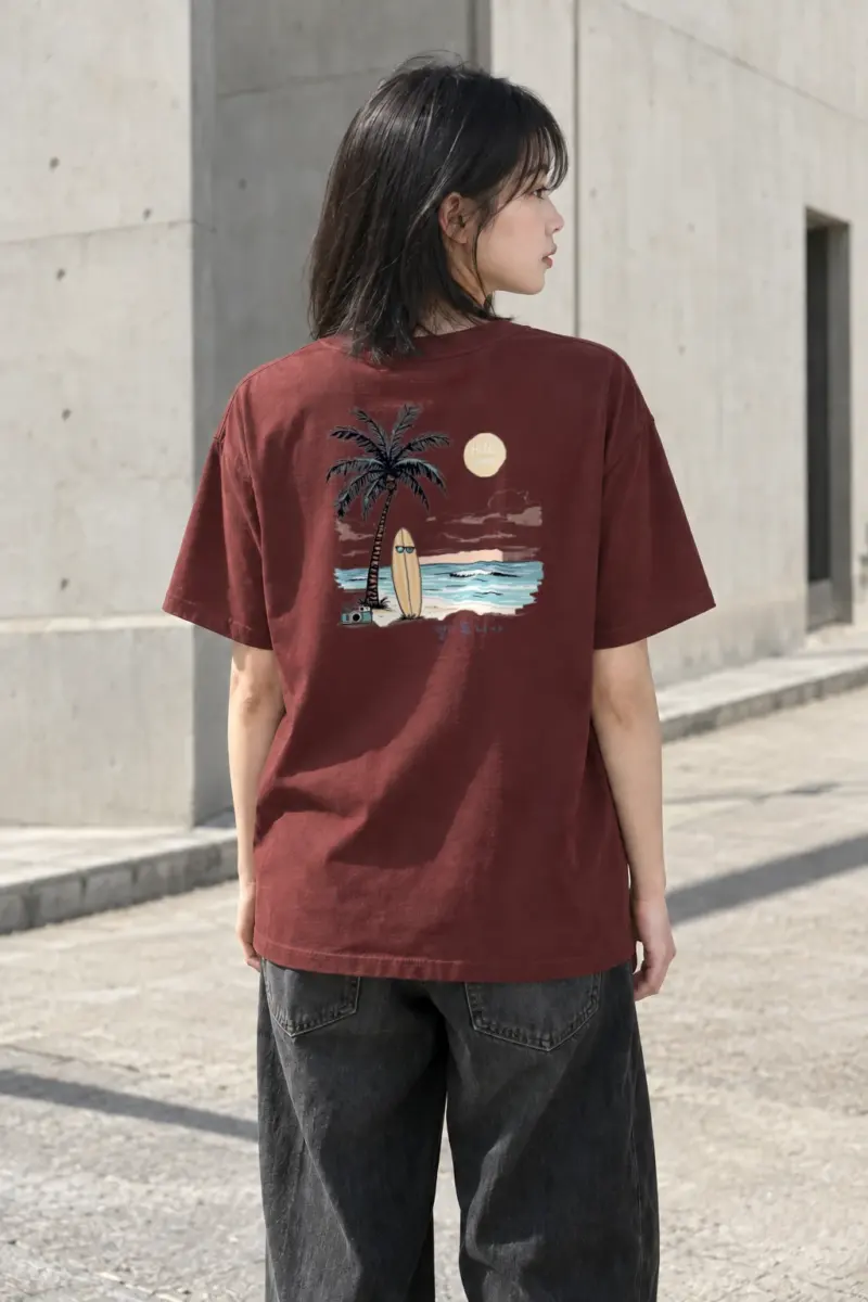 "Hello Sunset" Heavyweight Unisex Crewneck T-shirt | Gildan 5000